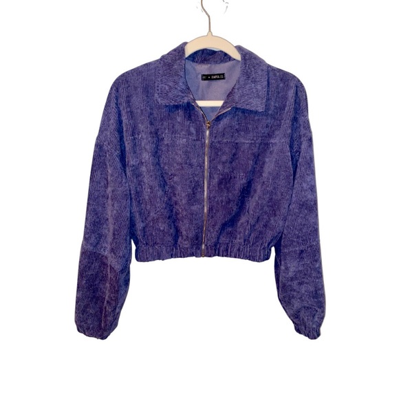 Blue Corduroy Crop Jacket - Picture 1 of 2